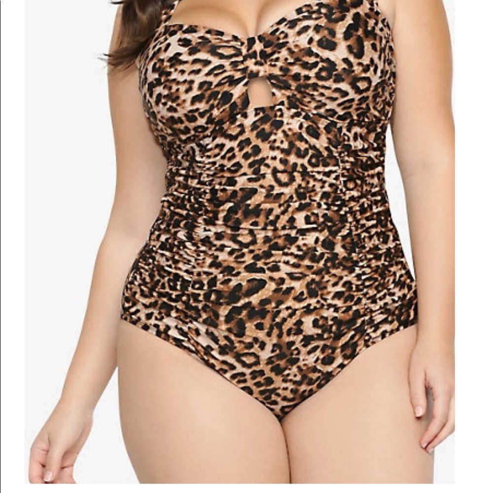 TORRID LEOPARD PEEKABOO ONE-PIECE SWIMSUIT